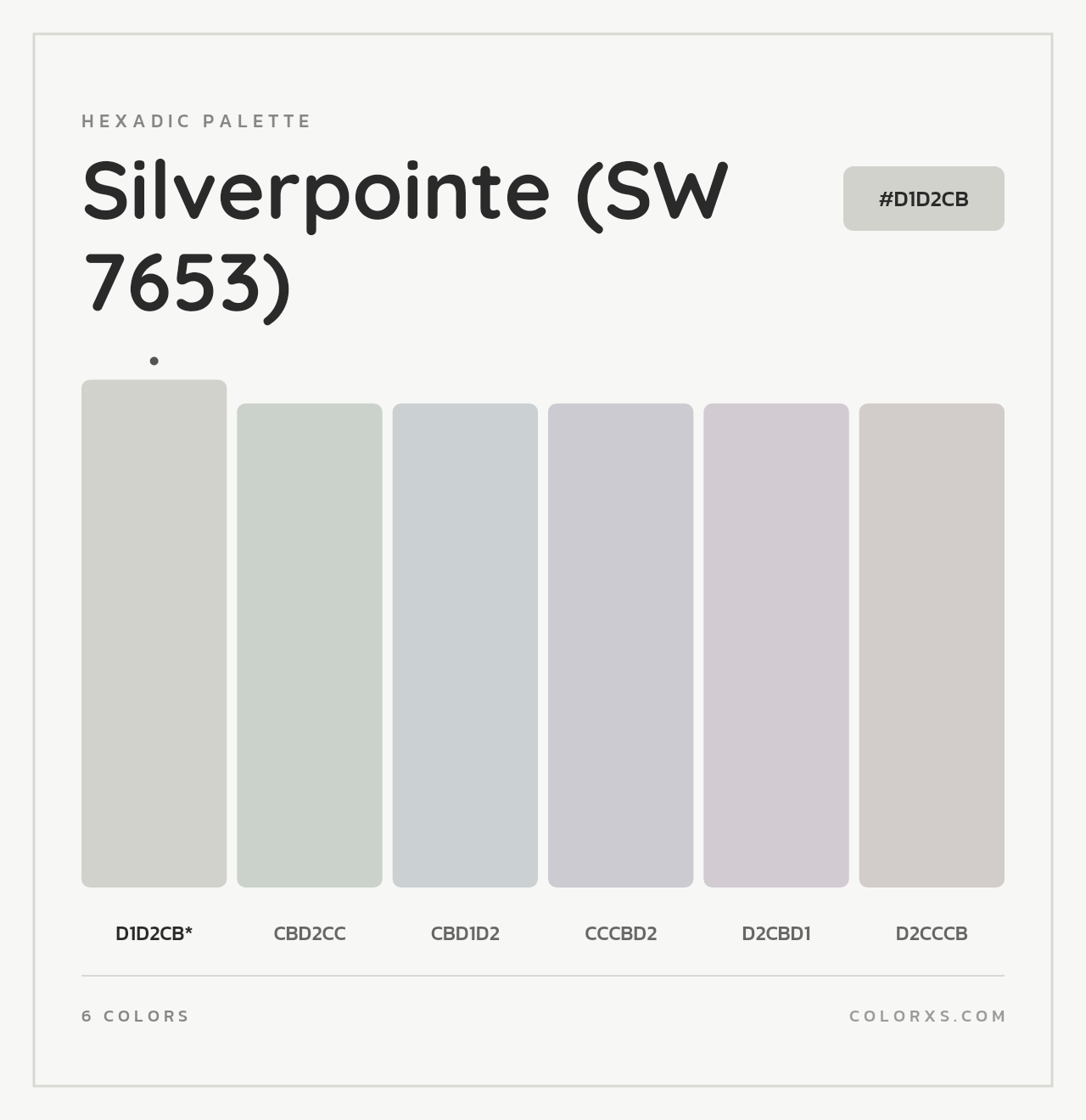 Silverpointe (SW 7653) - Hexadic Color Palette