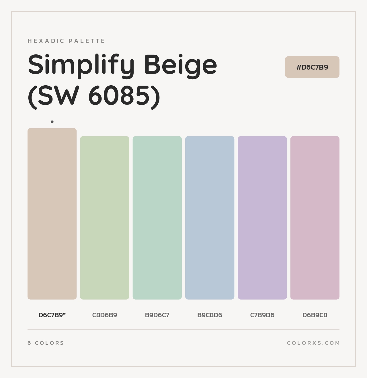 Simplify Beige (SW 6085) - Hexadic Color Palette