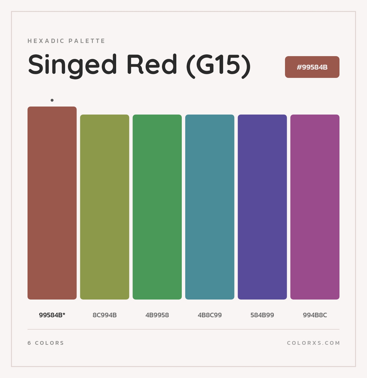 Singed Red (G15) - Hexadic Color Palette