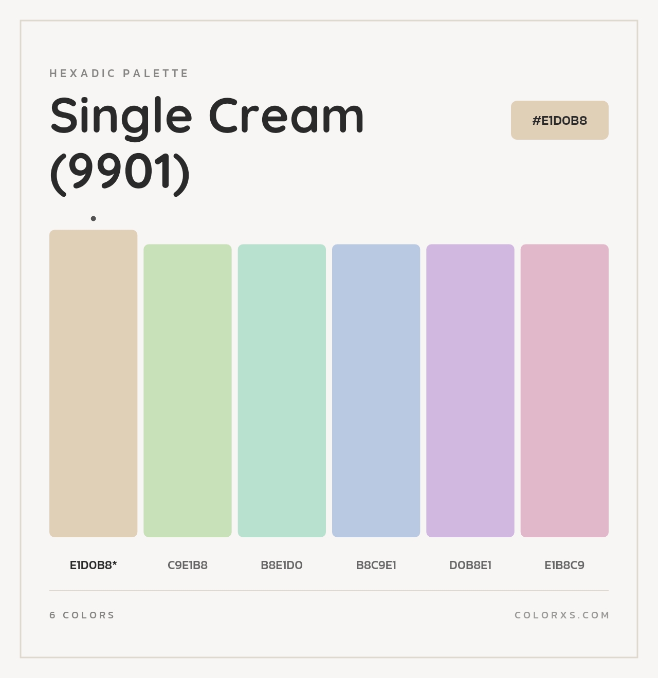 Single Cream (9901) - Hexadic Color Palette