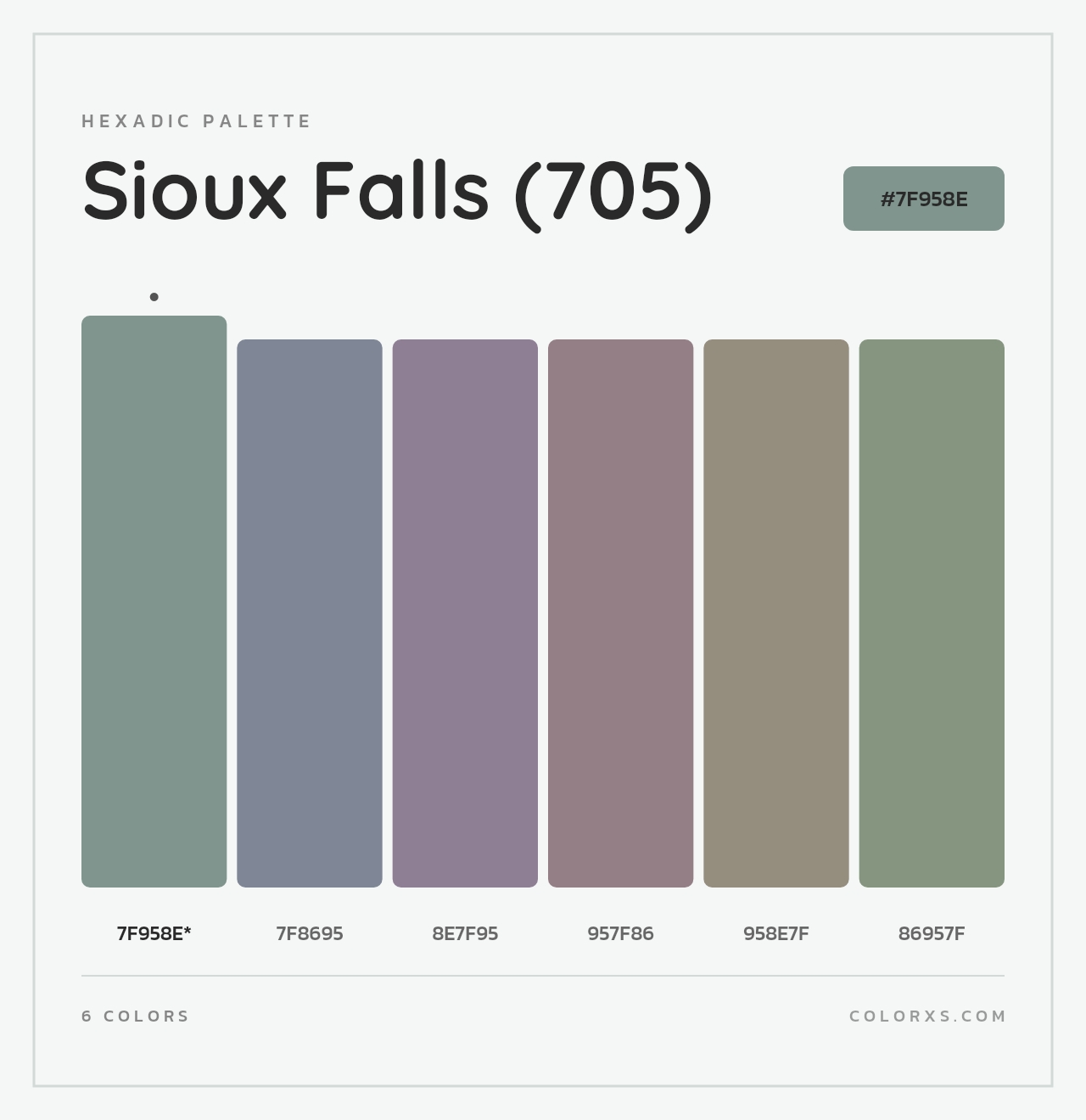 Sioux Falls (705) - Hexadic Color Palette