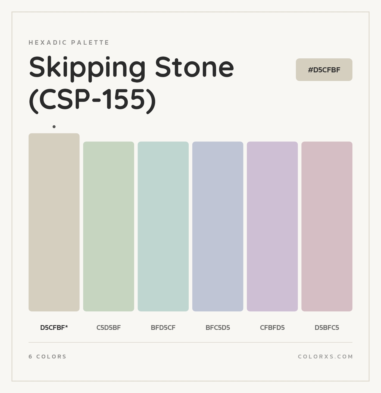 Skipping Stone (CSP-155) - Hexadic Color Palette