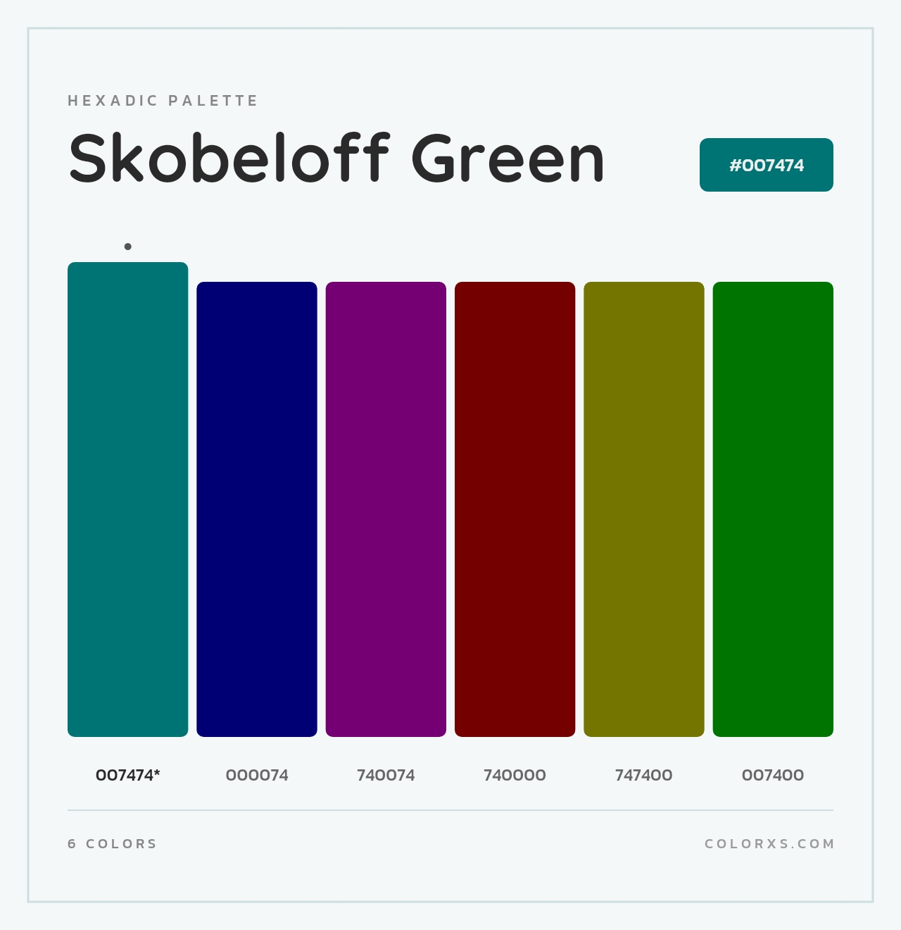 Skobeloff Green - Hexadic Color Palette