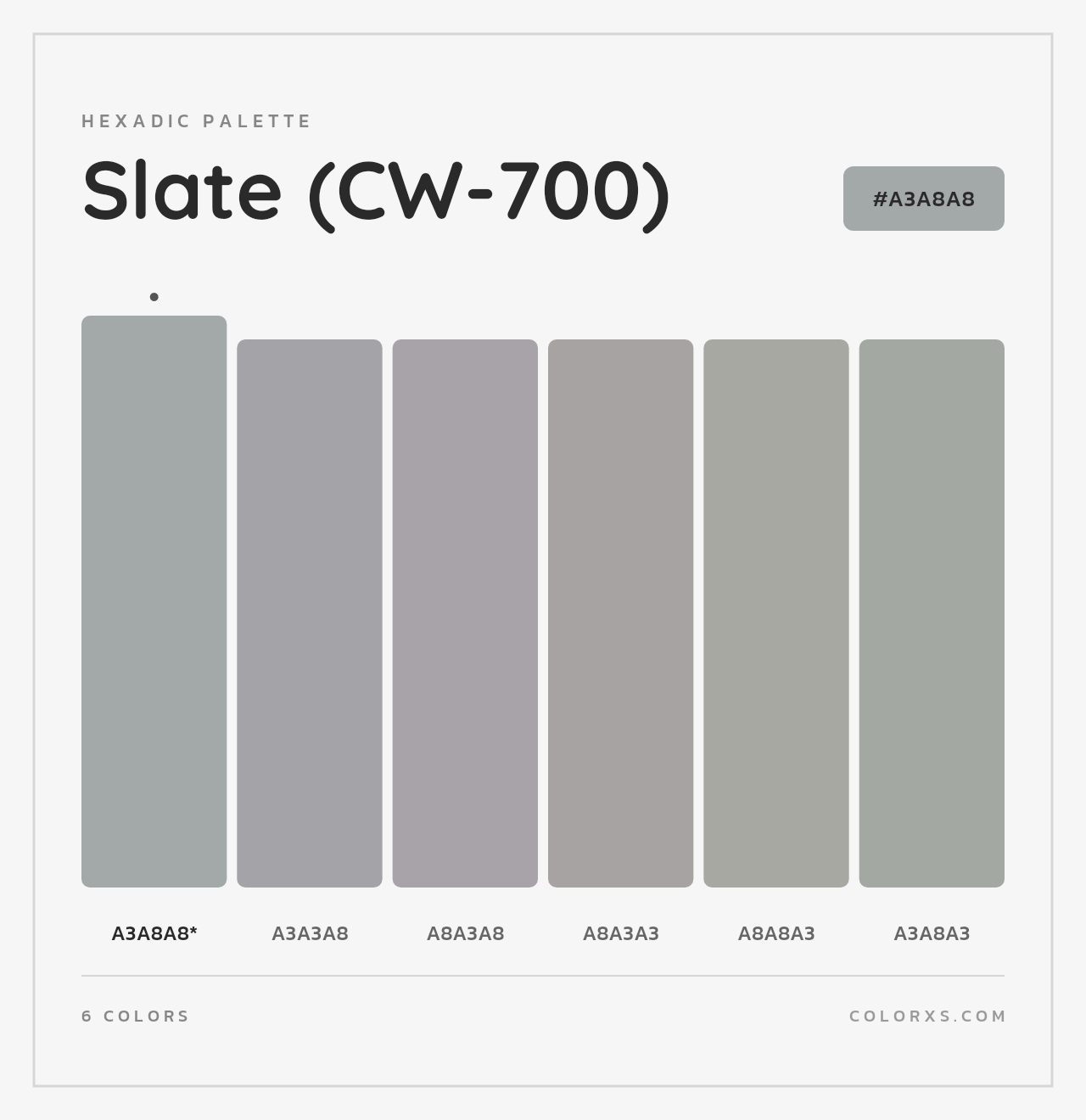Slate (CW-700) - Hexadic Color Palette