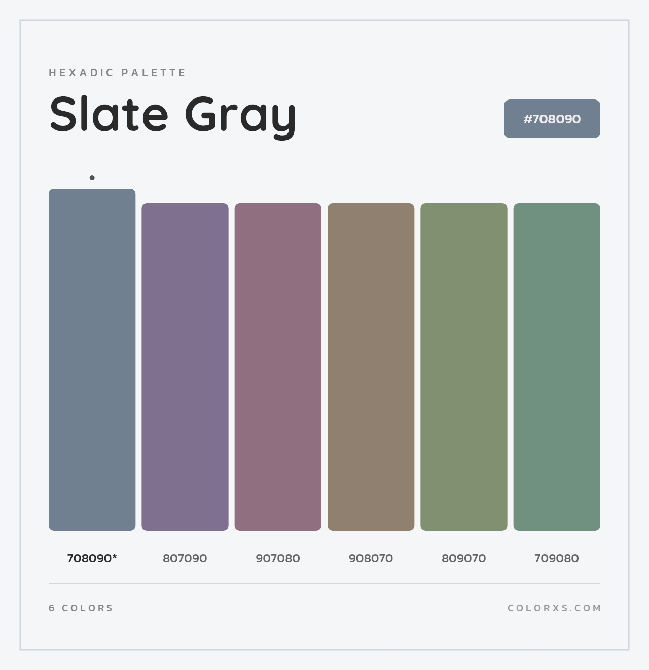Slate Gray - Hexadic Color Palette