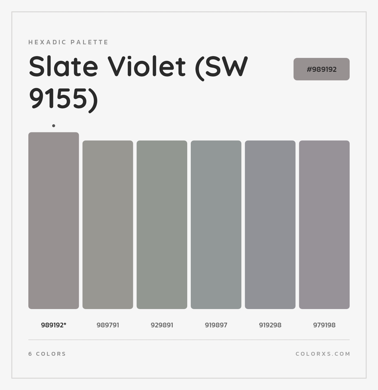 Slate Violet (SW 9155) - Hexadic Color Palette