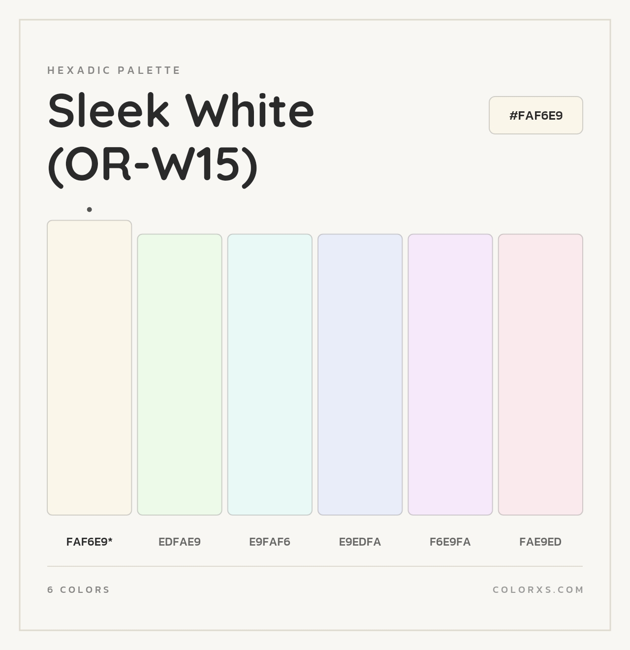Sleek White (OR-W15) - Hexadic Color Palette