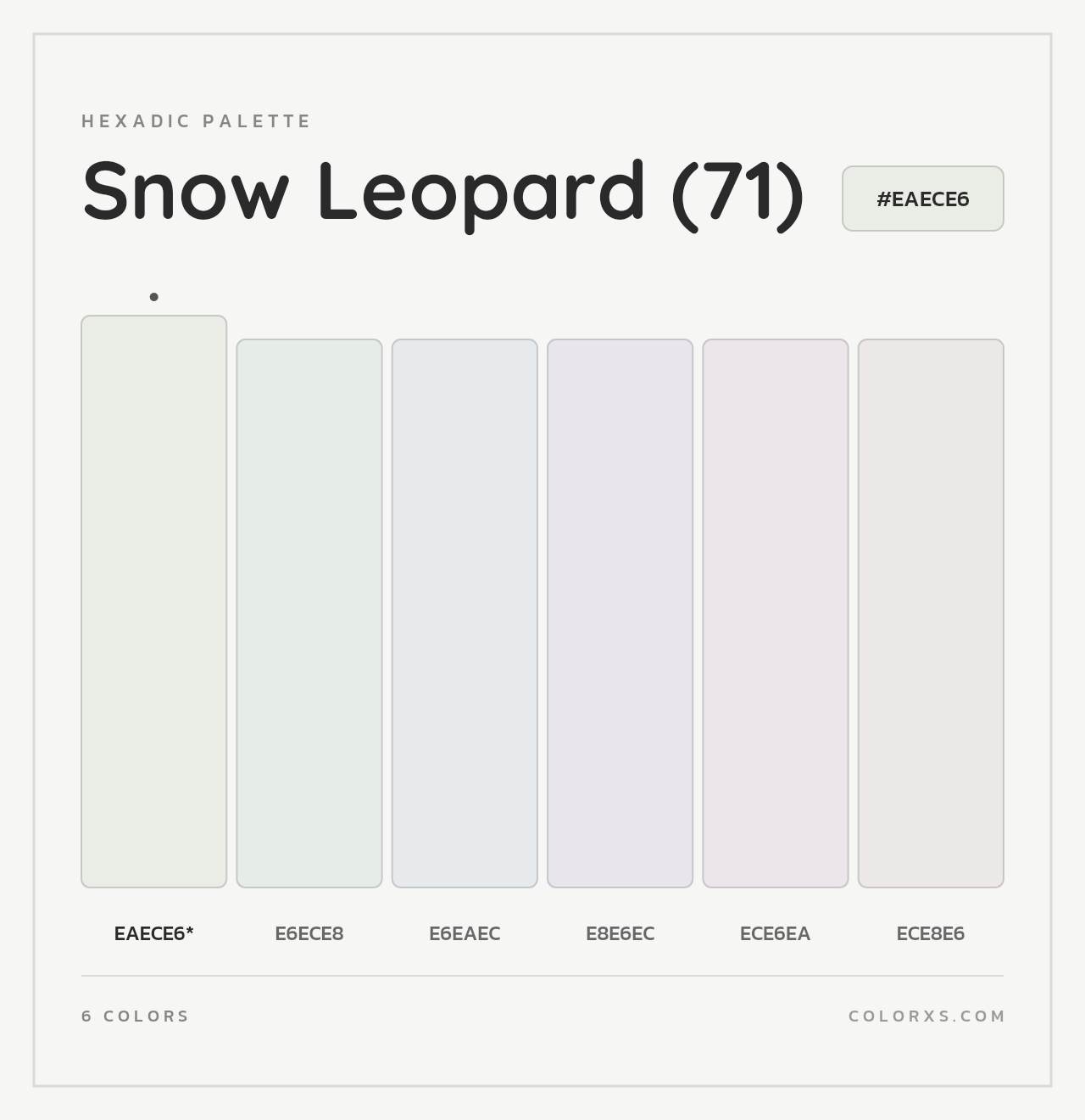 Snow Leopard (71) - Hexadic Color Palette