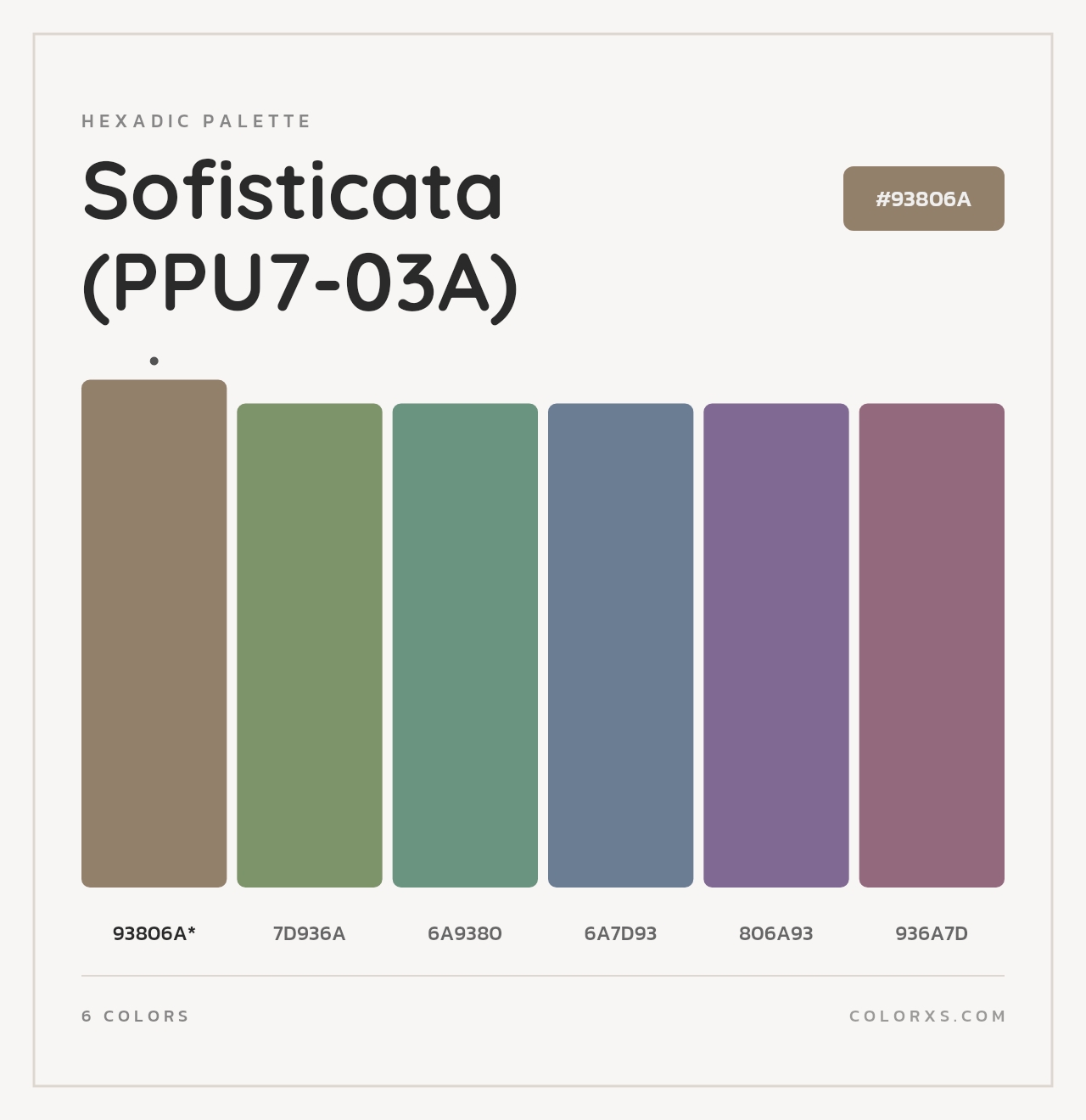 Sofisticata (PPU7-03A) - Hexadic Color Palette