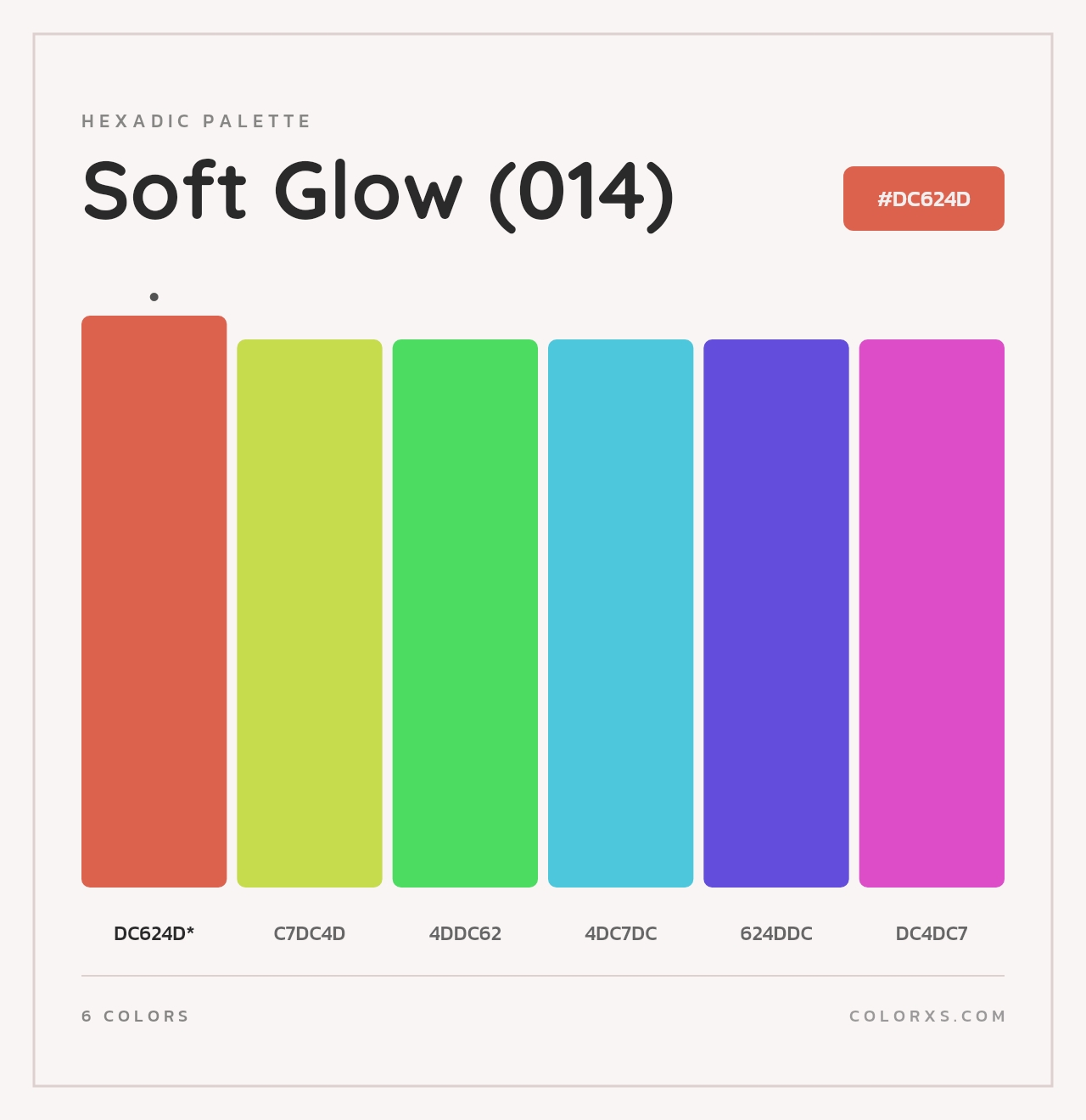 Soft Glow (014) - Hexadic Color Palette