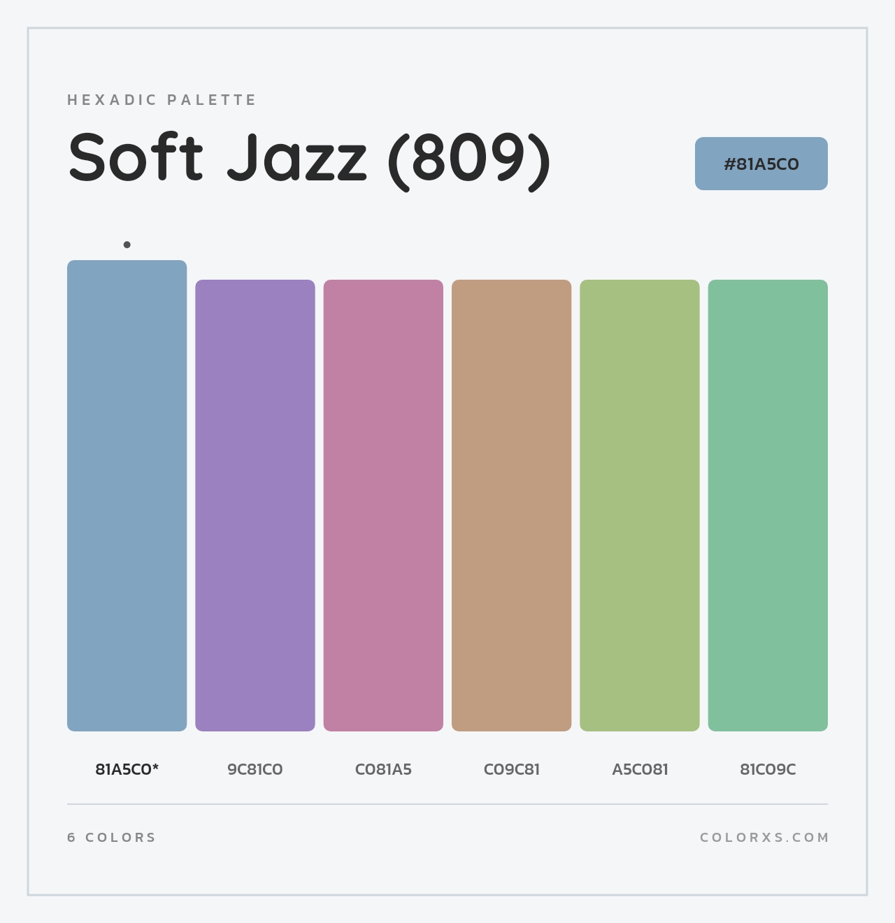 Soft Jazz (809) - Hexadic Color Palette