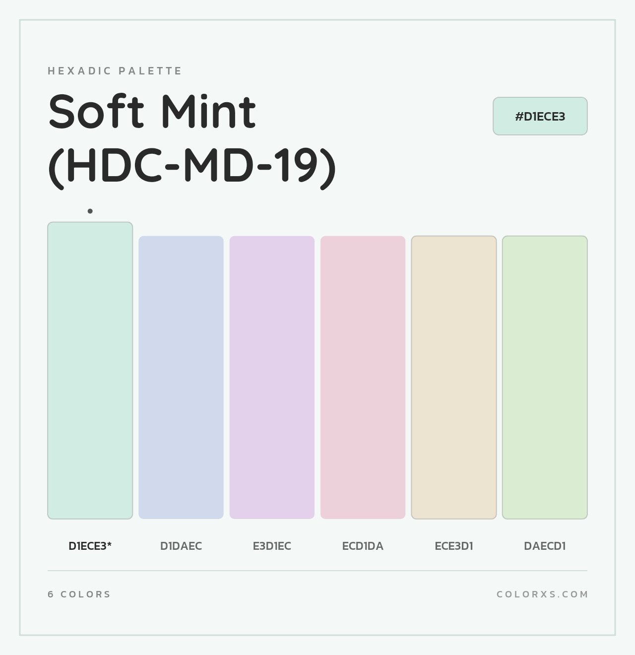 Soft Mint (HDC-MD-19) - Hexadic Color Palette