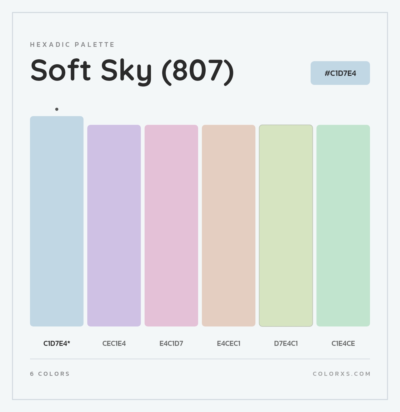 Soft Sky (807) - Hexadic Color Palette