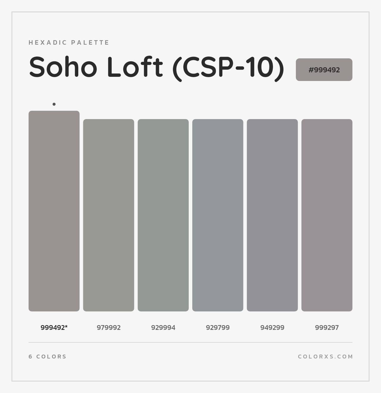 Soho Loft (CSP-10) - Hexadic Color Palette