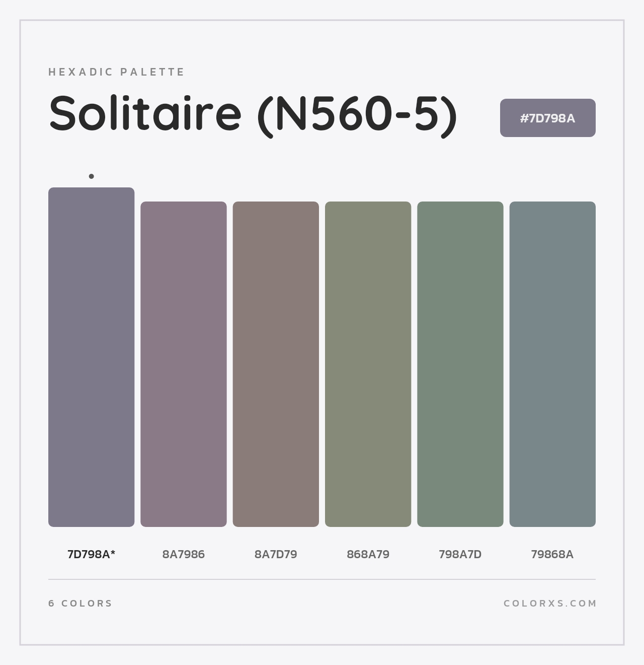 Solitaire (N560-5) - Hexadic Color Palette