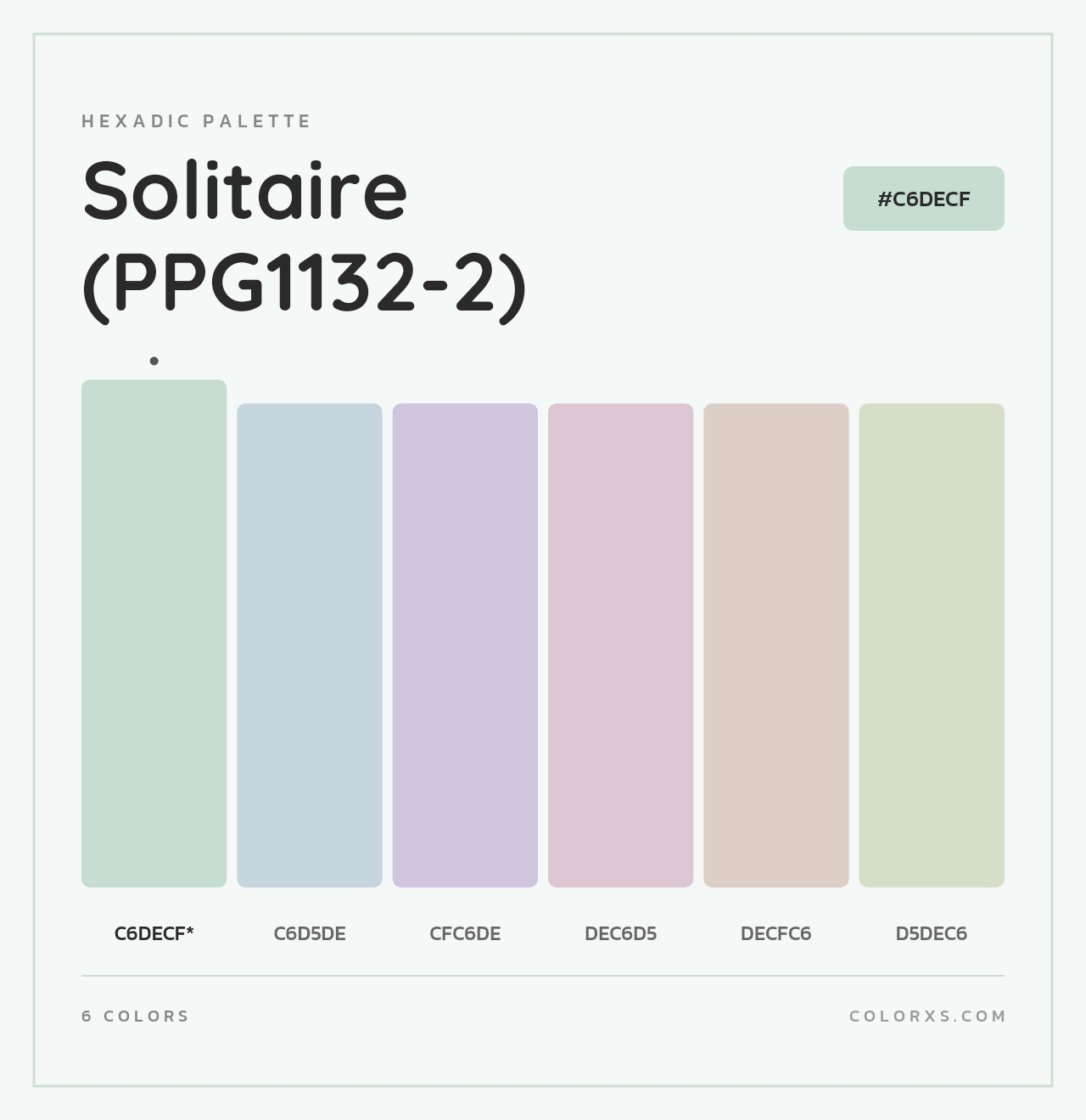 Solitaire (PPG1132-2) - Hexadic Color Palette