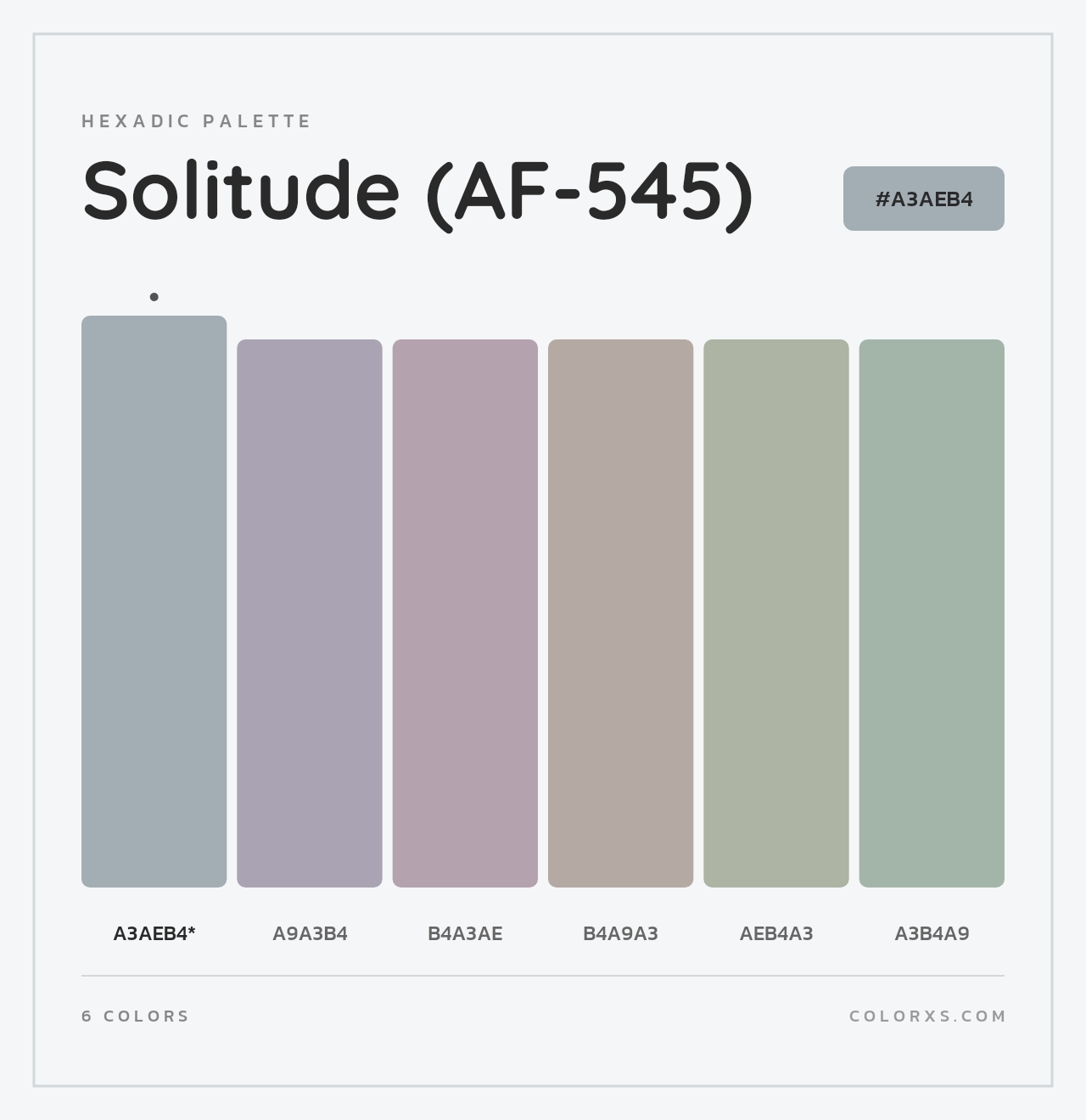 Solitude (AF-545) - Hexadic Color Palette
