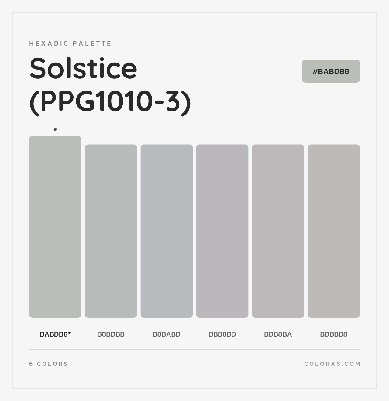 Solstice (PPG1010-3) - Hexadic Color Palette
