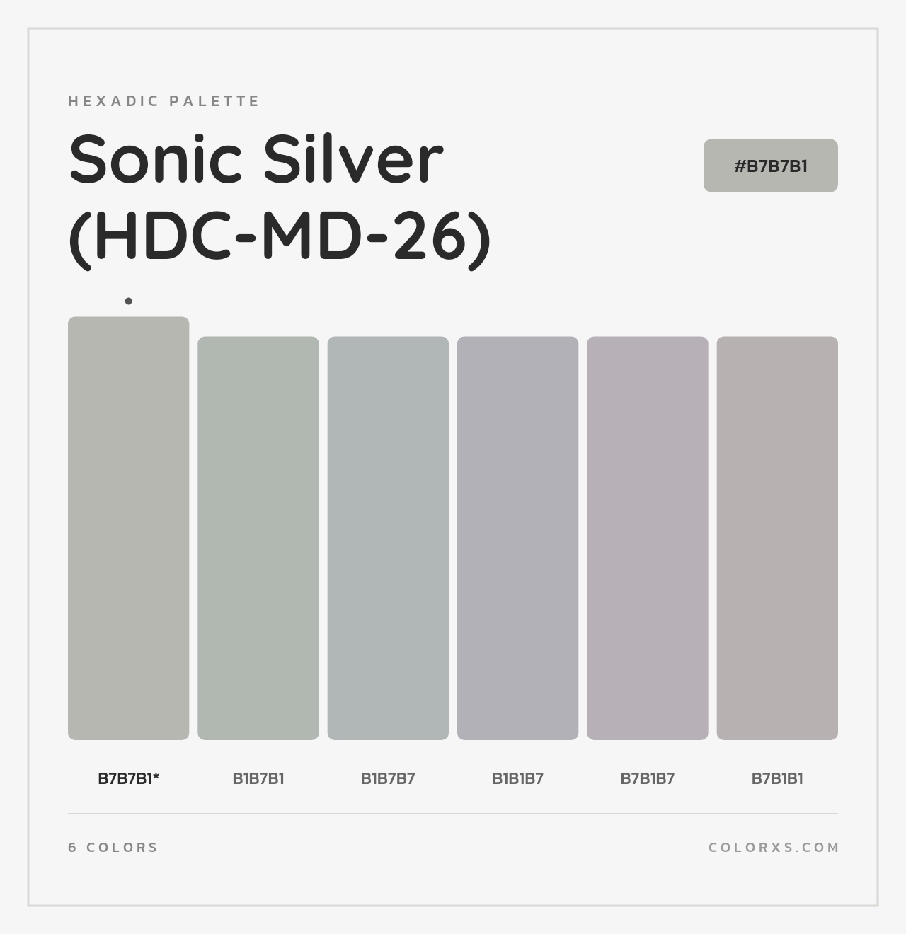 Sonic Silver (HDC-MD-26) - Hexadic Color Palette