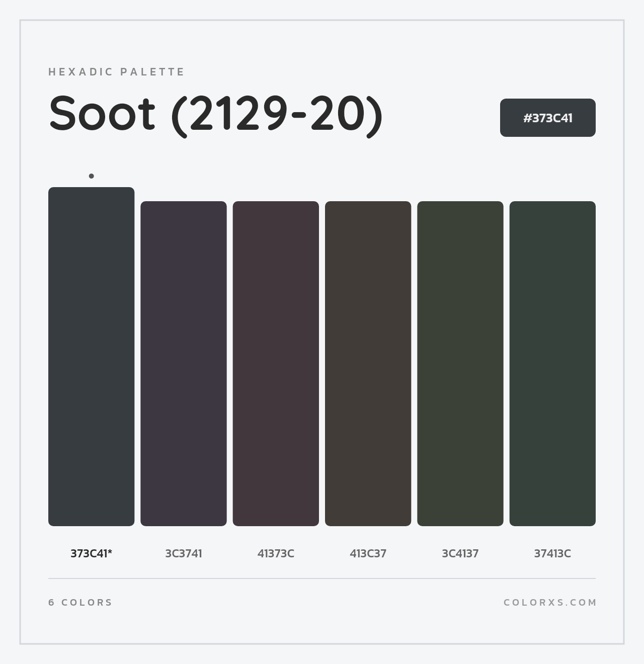 Soot (2129-20) - Hexadic Color Palette