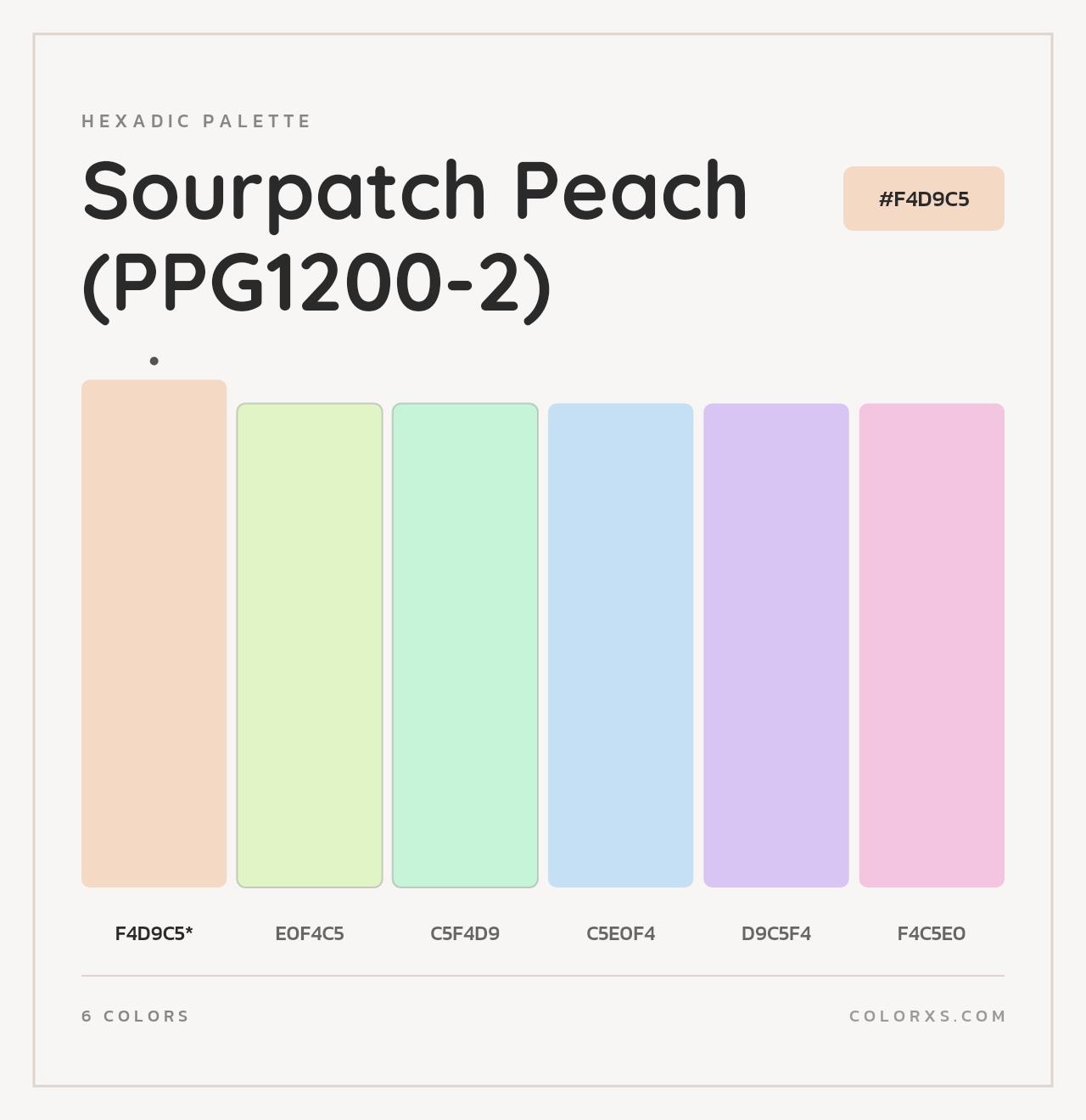 Sourpatch Peach (PPG1200-2) - Hexadic Color Palette
