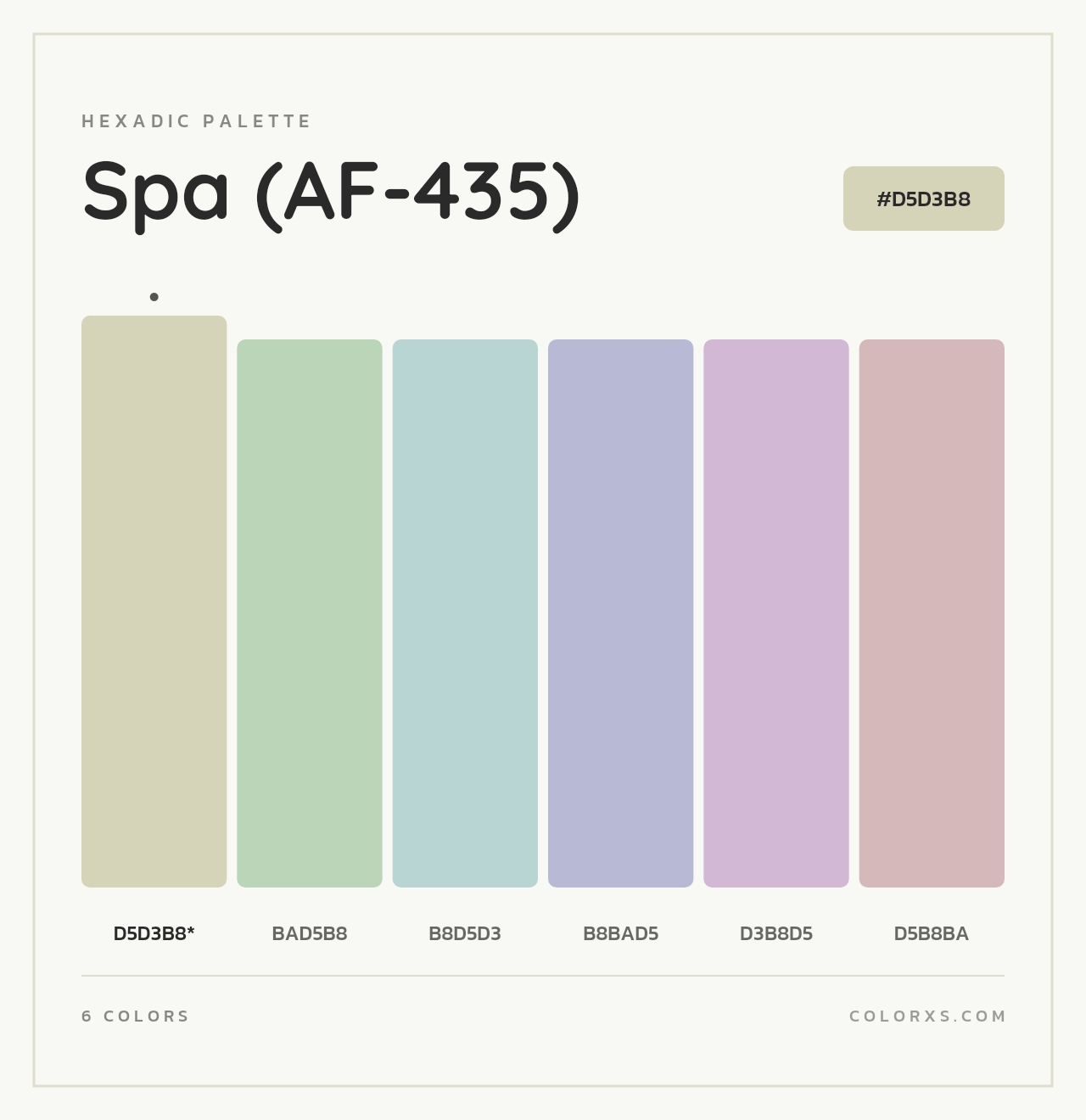 Spa (AF-435) - Hexadic Color Palette