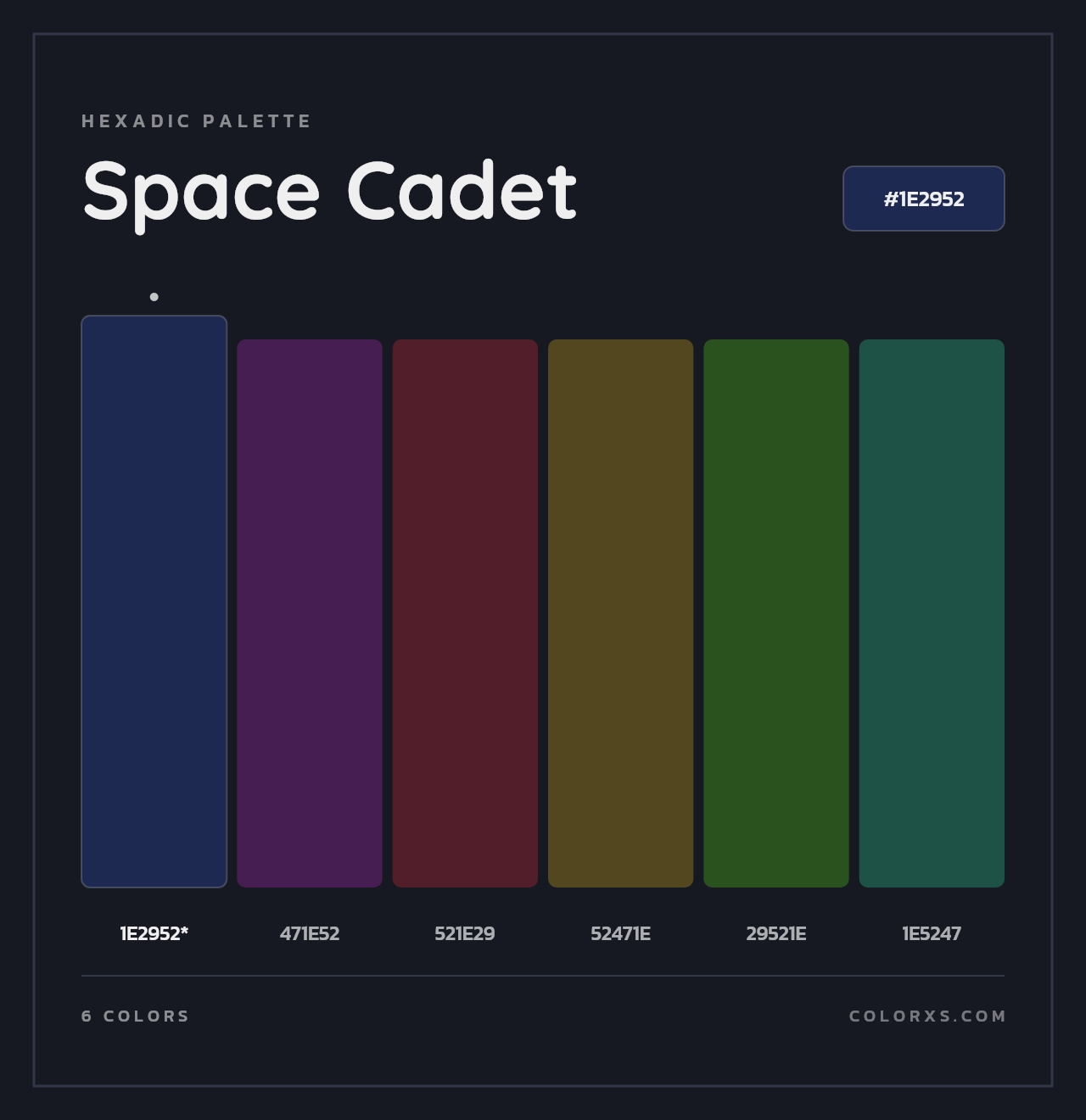 Space Cadet - Hexadic Color Palette