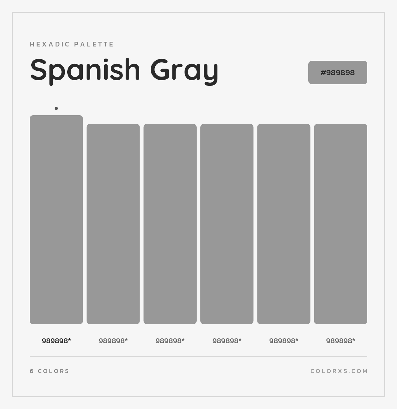 Spanish Gray - Hexadic Color Palette