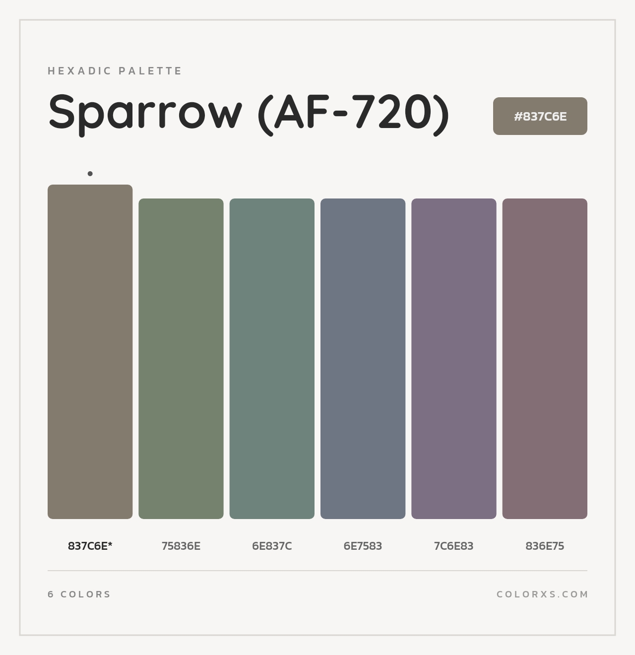 Sparrow (AF-720) - Hexadic Color Palette