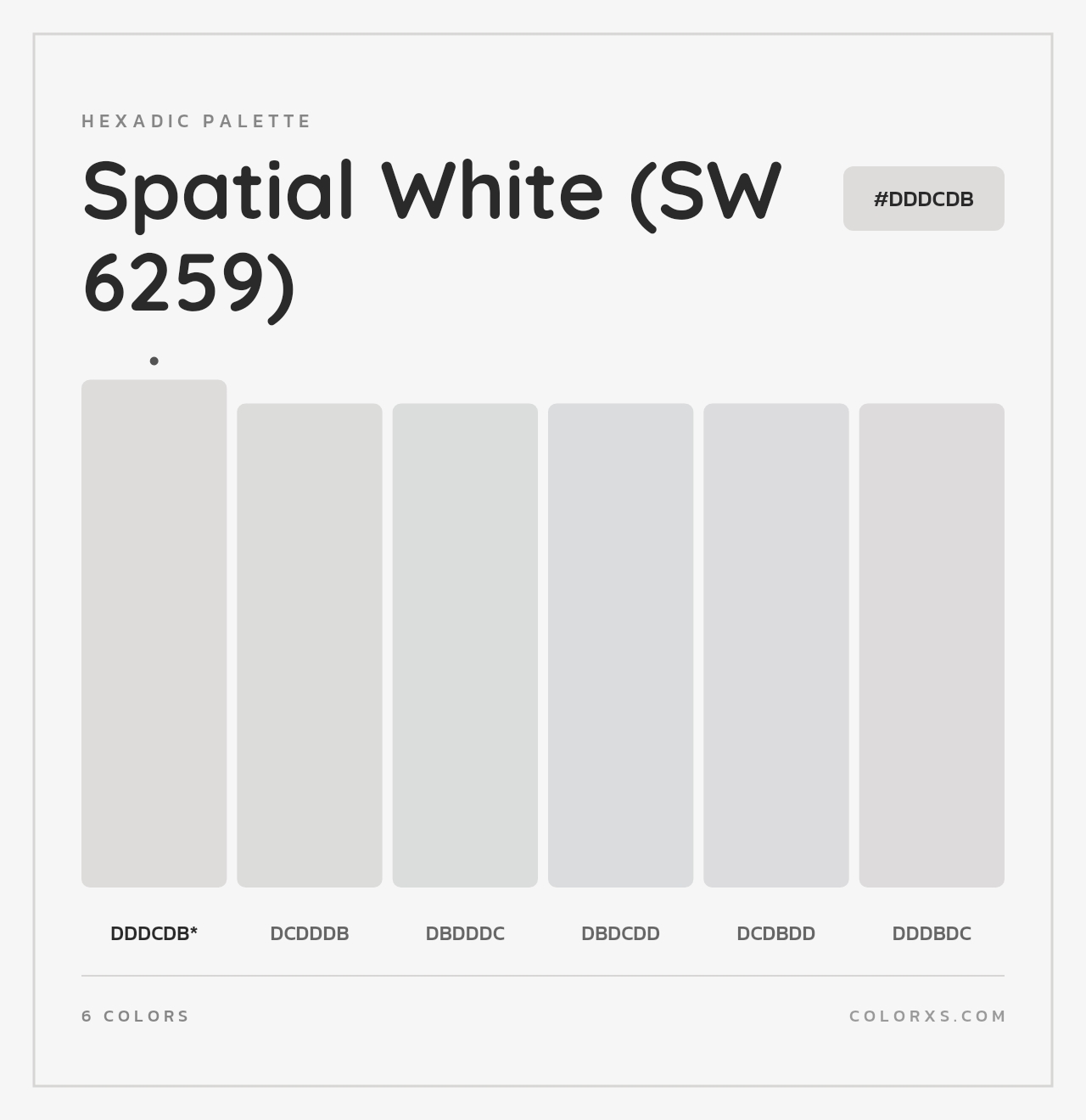 Spatial White (SW 6259) - Hexadic Color Palette