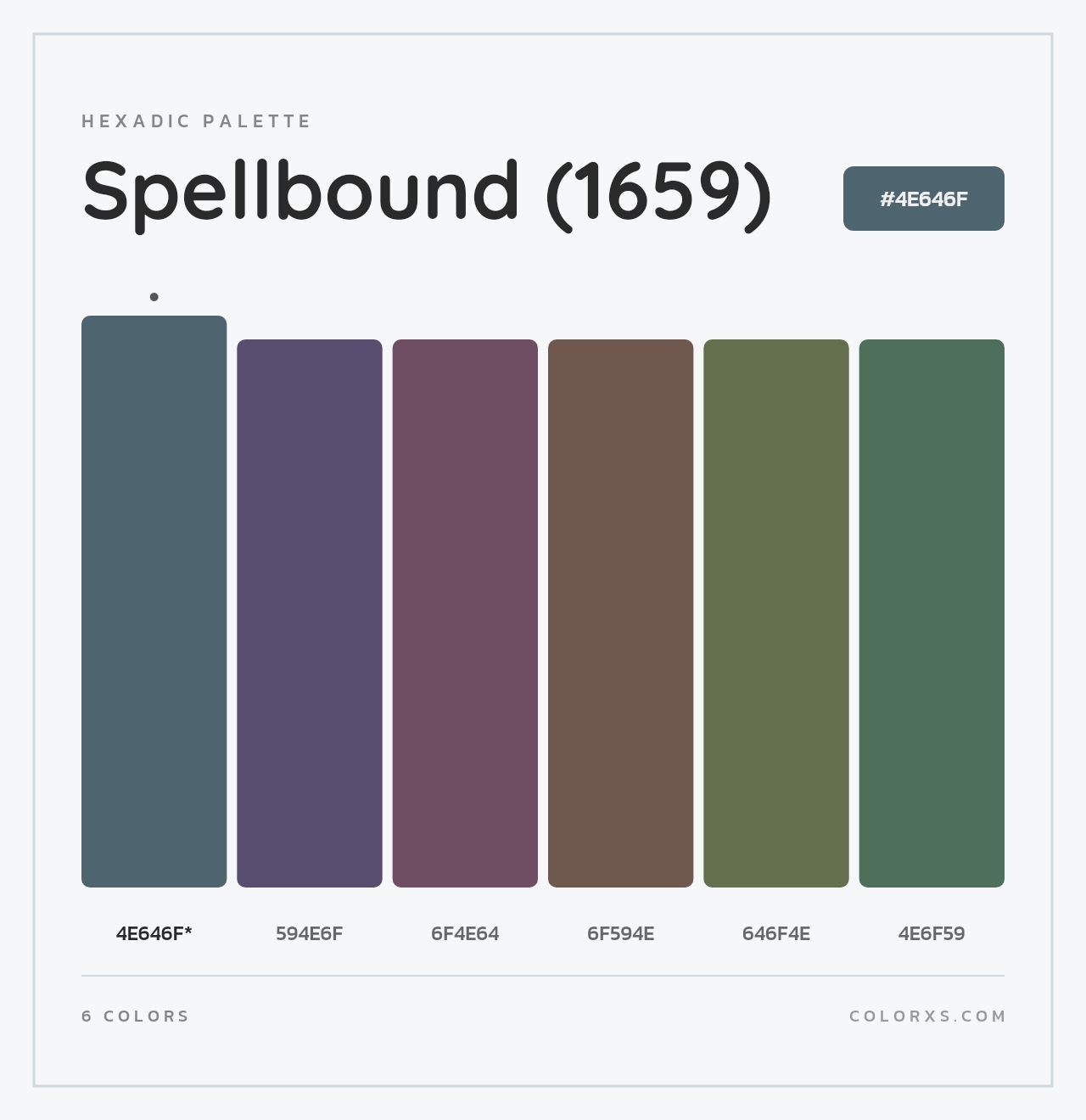 Spellbound (1659) - Hexadic Color Palette