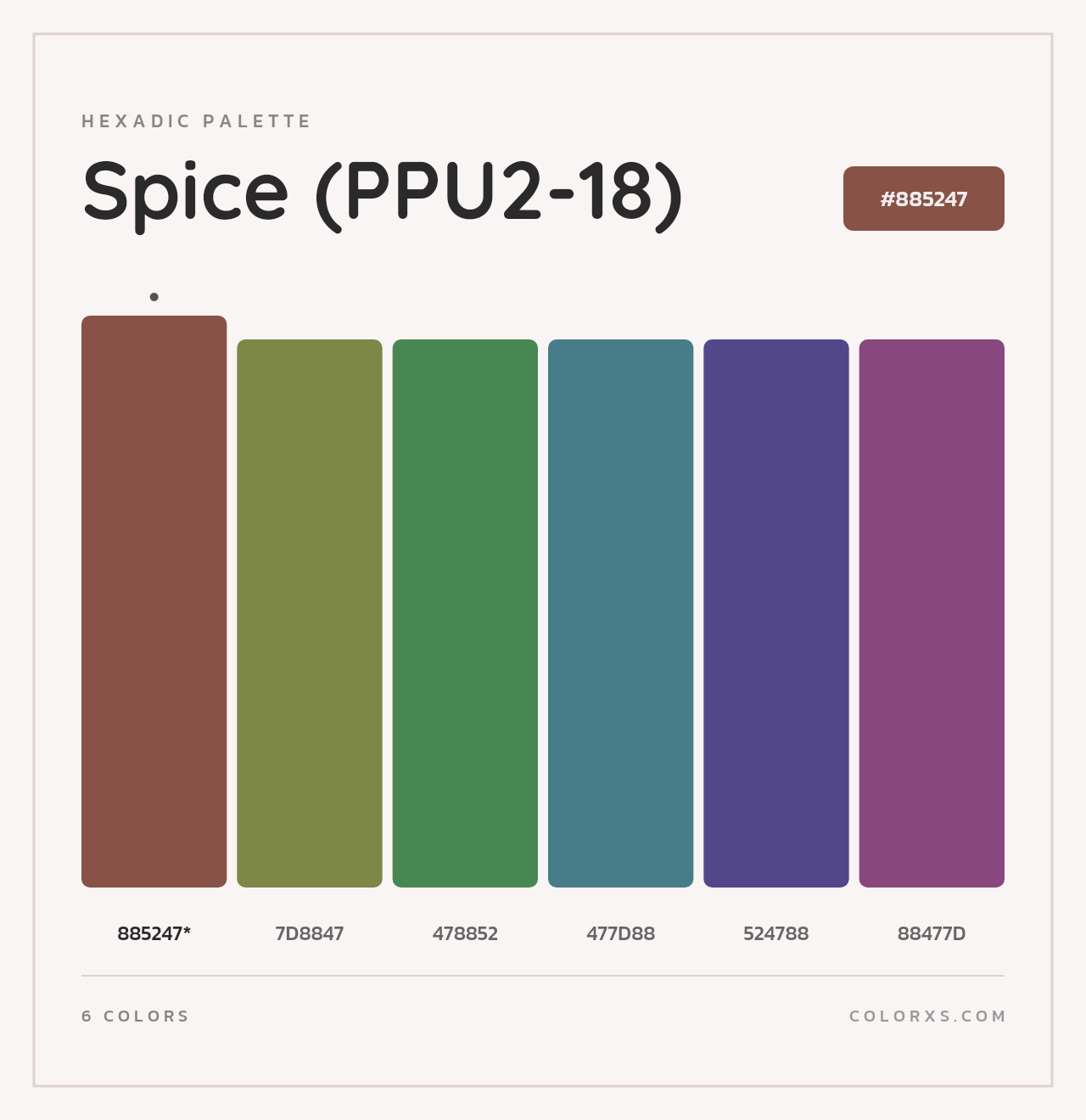 Spice (PPU2-18) - Hexadic Color Palette