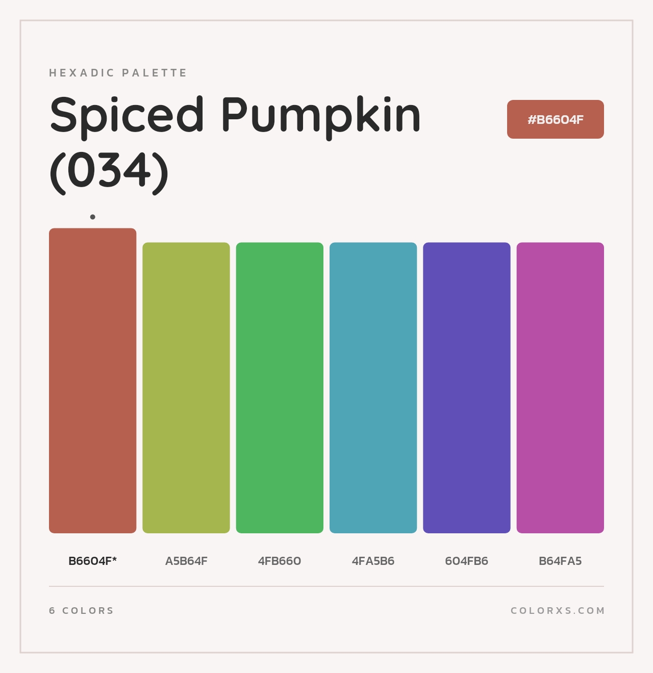 Spiced Pumpkin (034) - Hexadic Color Palette