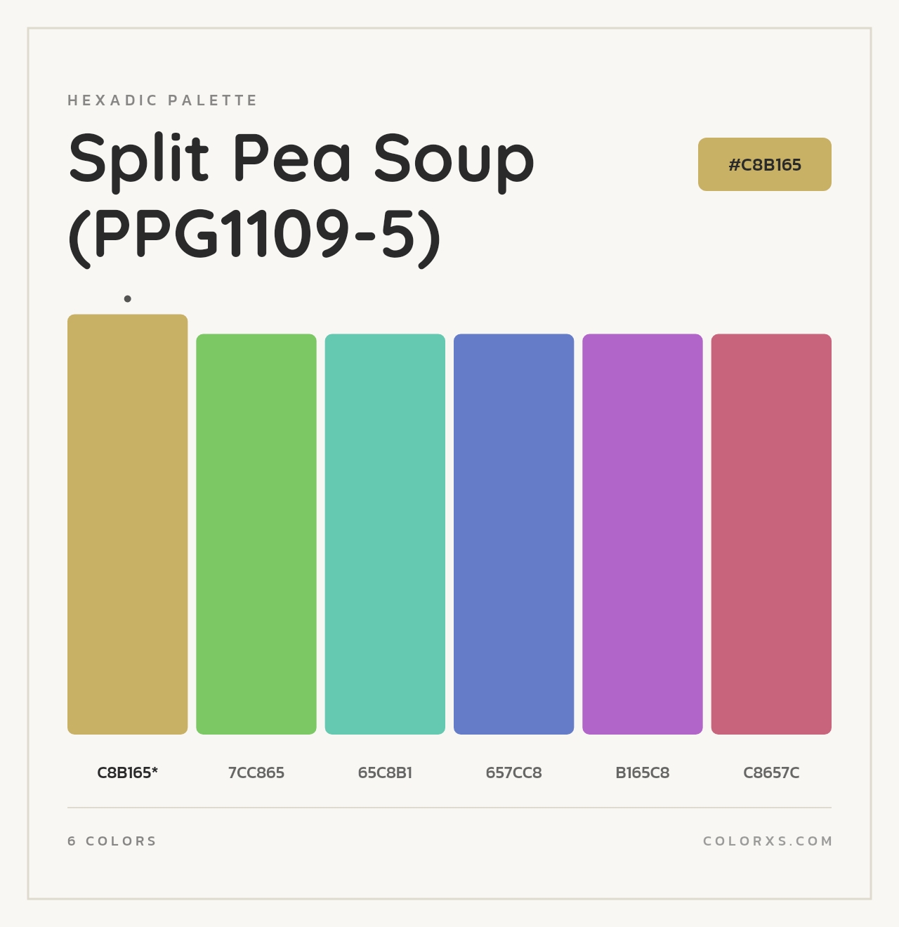 Split Pea Soup (PPG1109-5) - Hexadic Color Palette