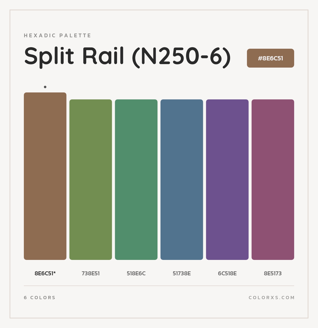 Split Rail (N250-6) - Hexadic Color Palette