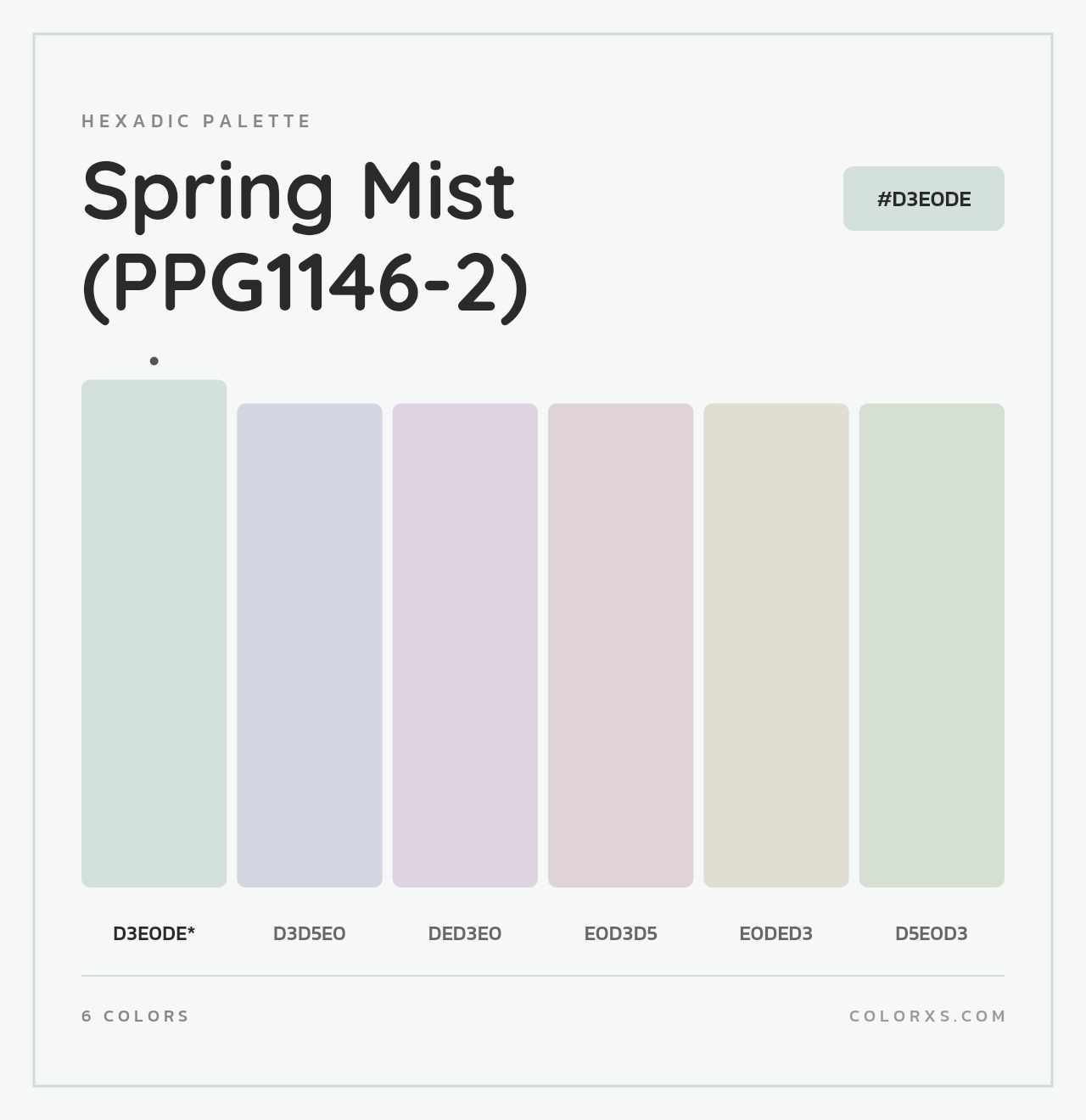 Spring Mist (PPG1146-2) - Hexadic Color Palette