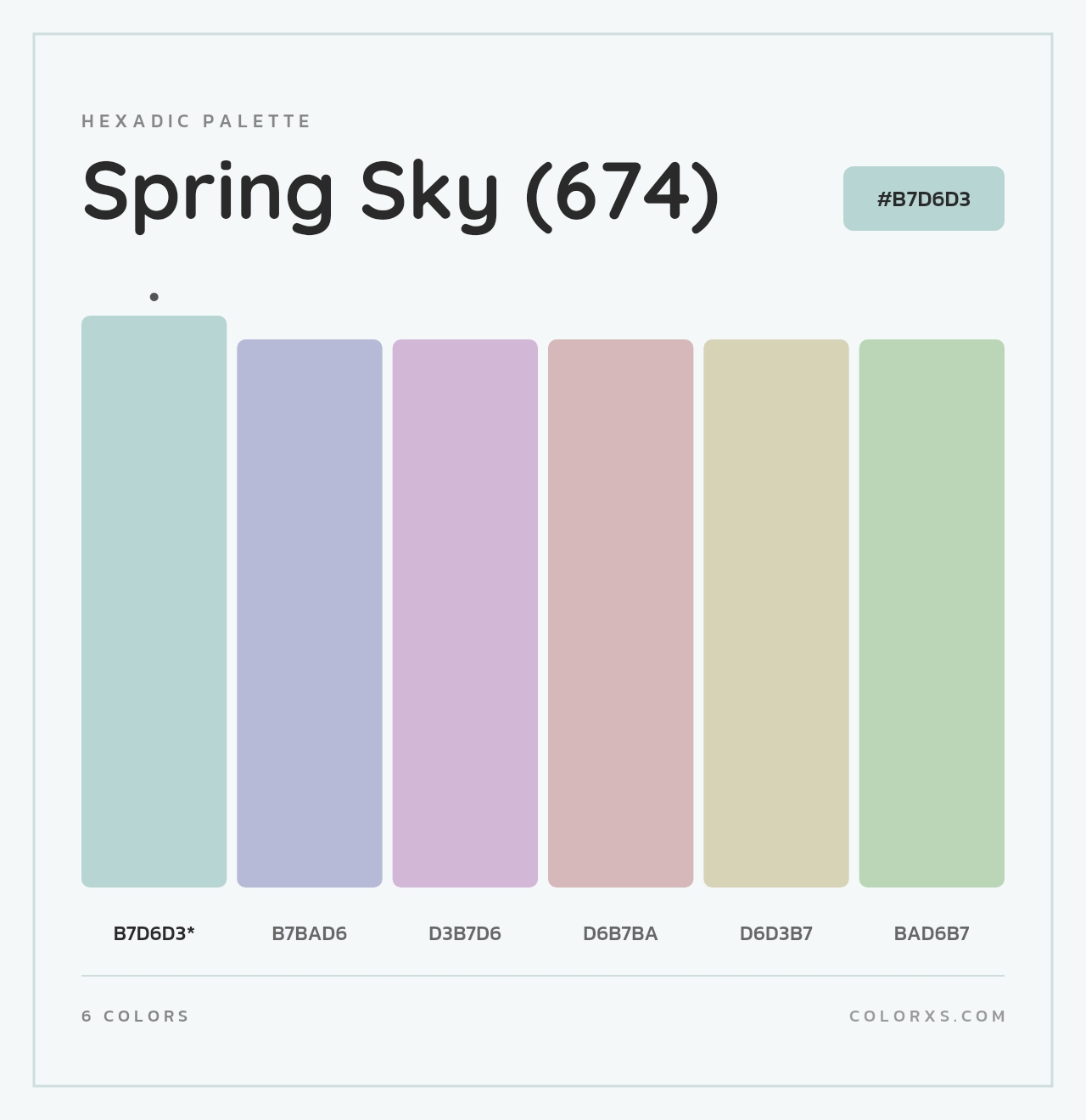 Spring Sky (674) - Hexadic Color Palette