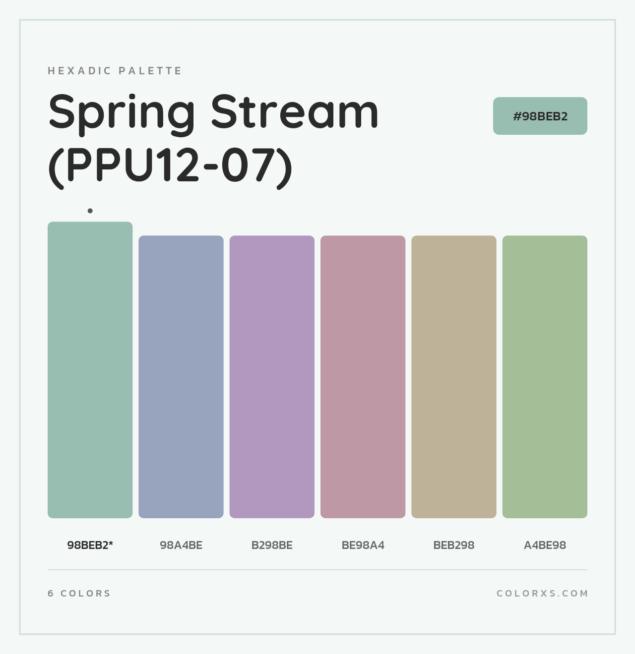 Spring Stream (PPU12-07) - Hexadic Color Palette