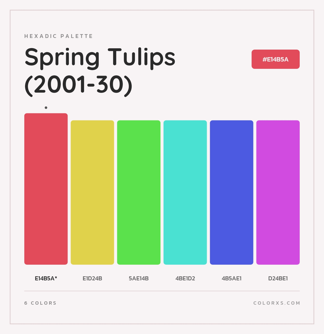 Spring Tulips (2001-30) - Hexadic Color Palette