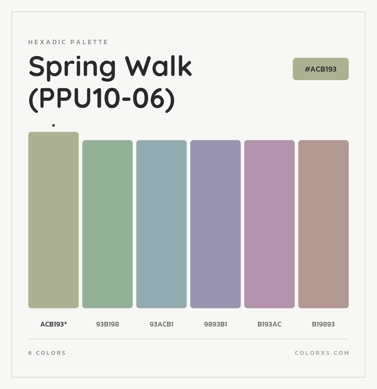 Spring Walk (PPU10-06) - Hexadic Color Palette