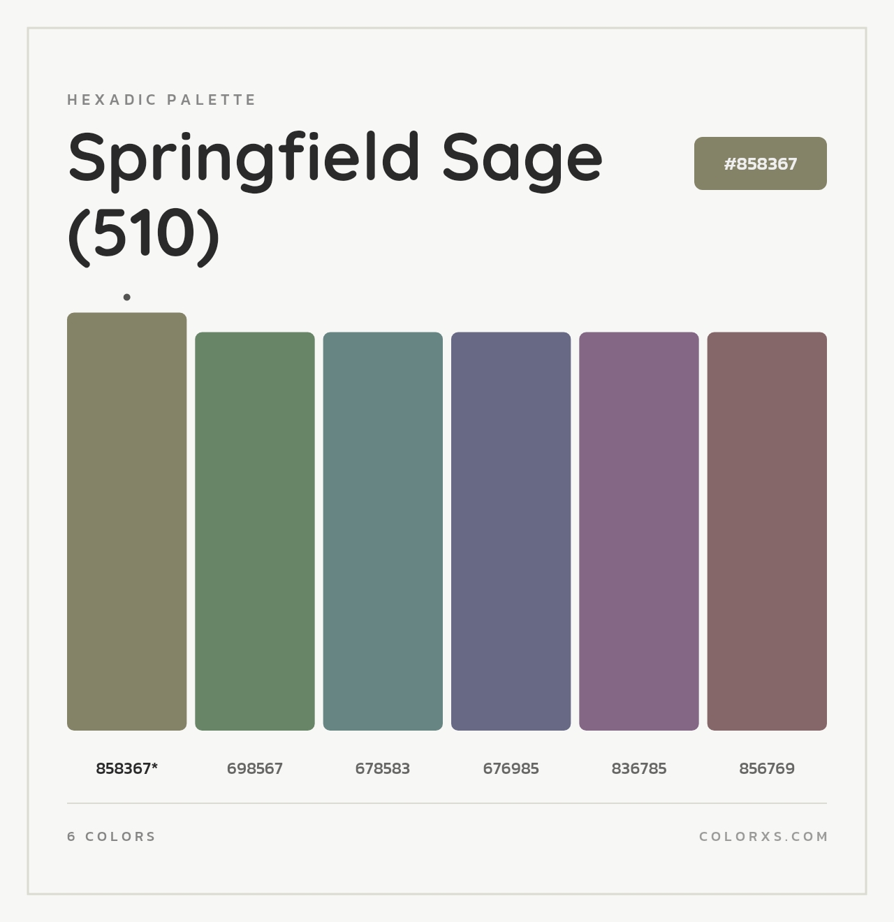 Springfield Sage (510) - Hexadic Color Palette