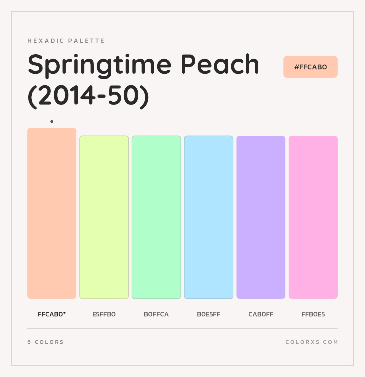 Springtime Peach (2014-50) - Hexadic Color Palette