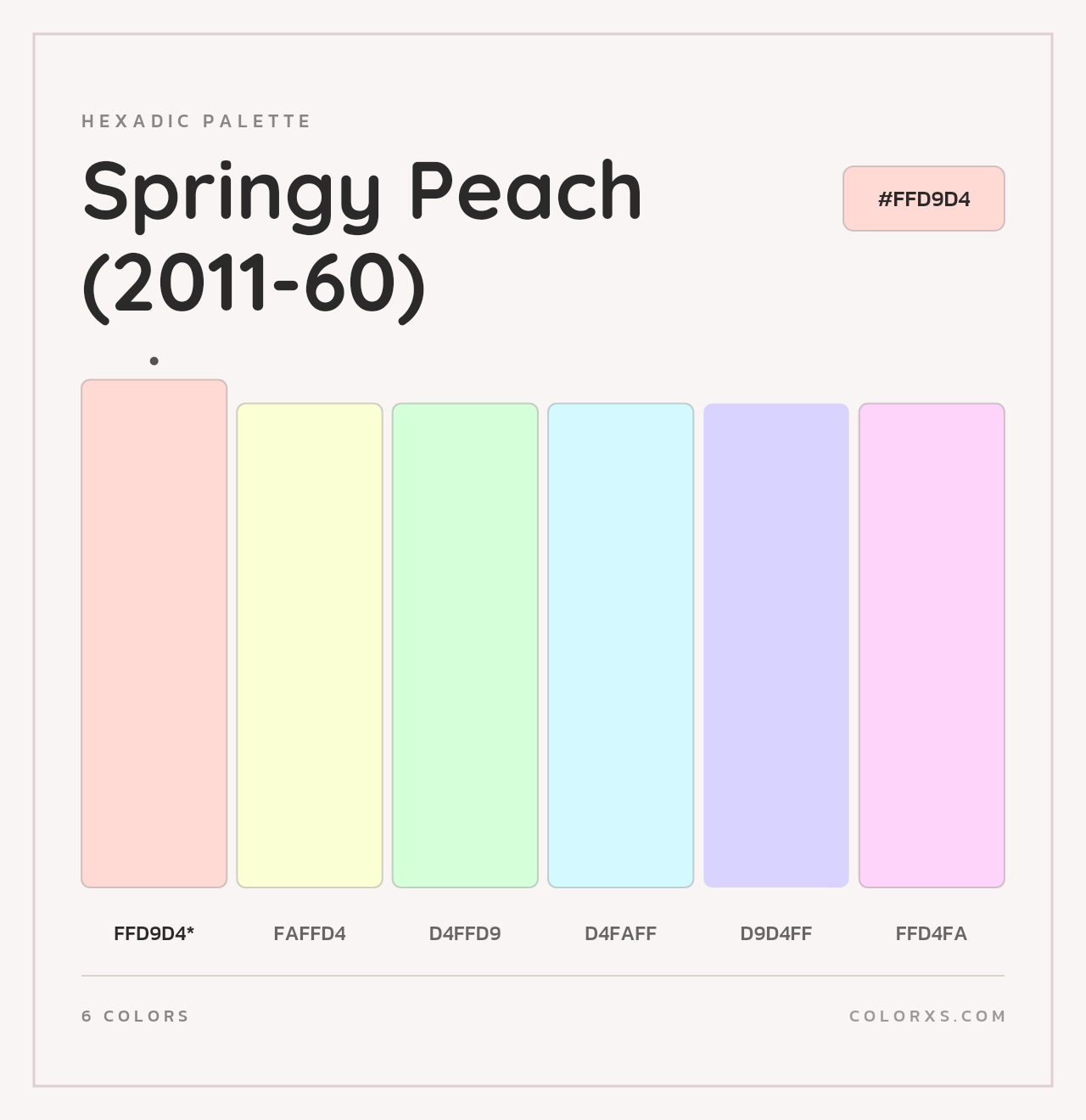 Springy Peach (2011-60) - Hexadic Color Palette