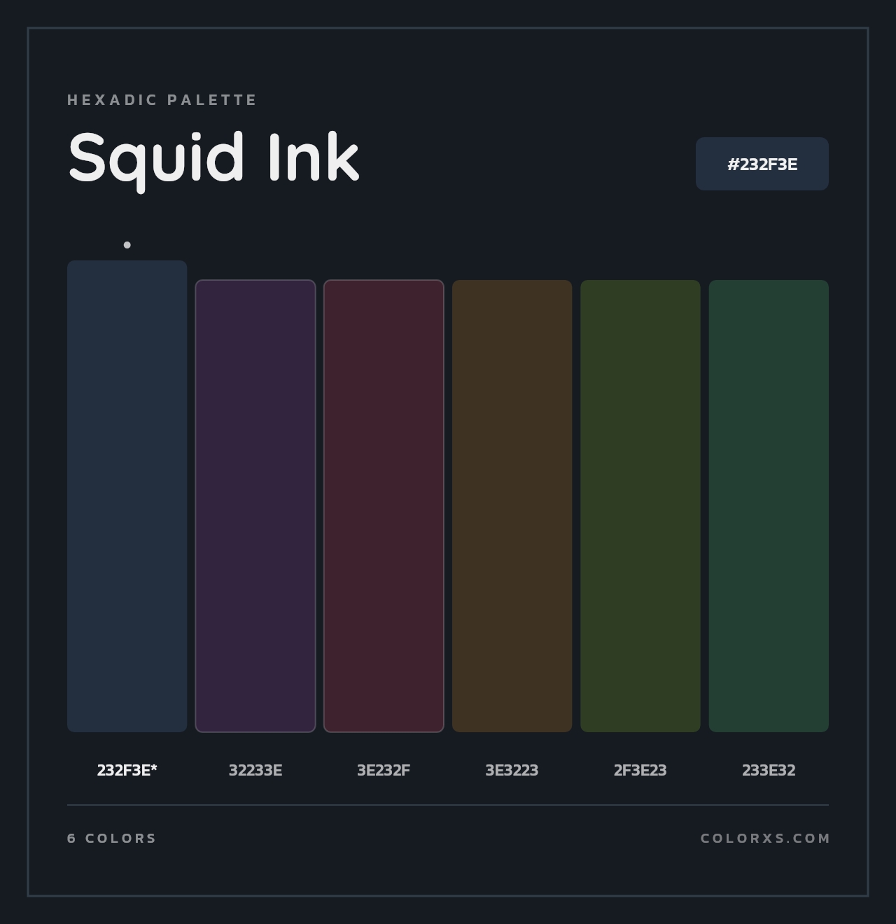 Squid Ink - Hexadic Color Palette