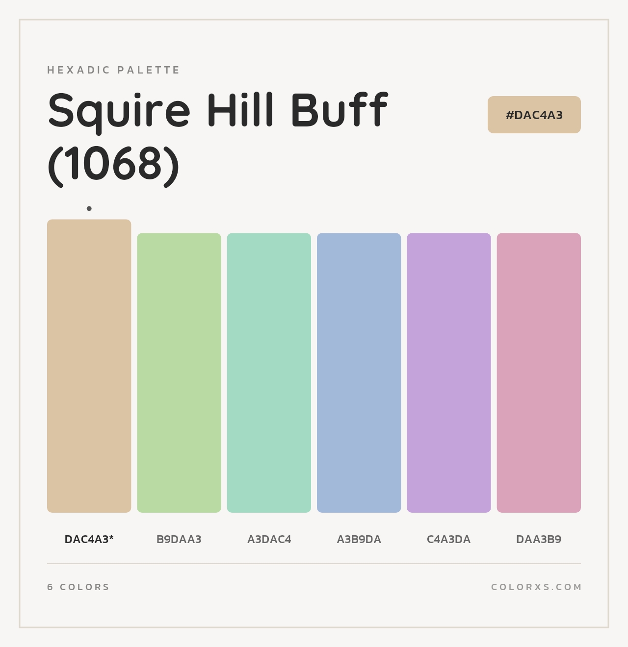 Squire Hill Buff (1068) - Hexadic Color Palette