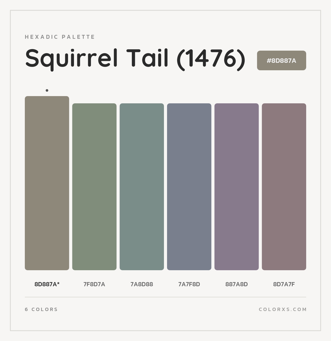 Squirrel Tail (1476) - Hexadic Color Palette