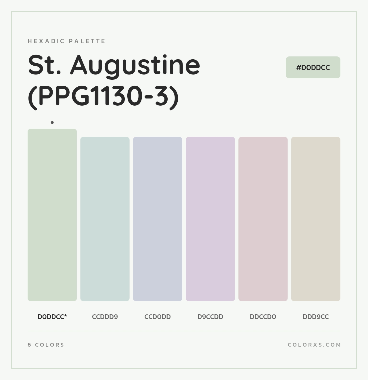 St. Augustine (PPG1130-3) - Hexadic Color Palette