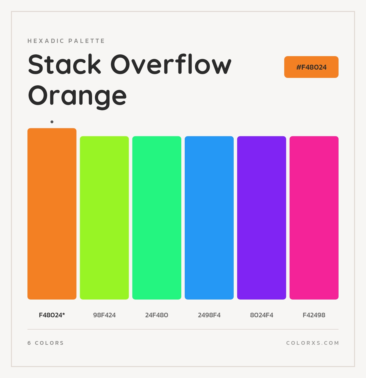 Stack Overflow Orange - Hexadic Color Palette