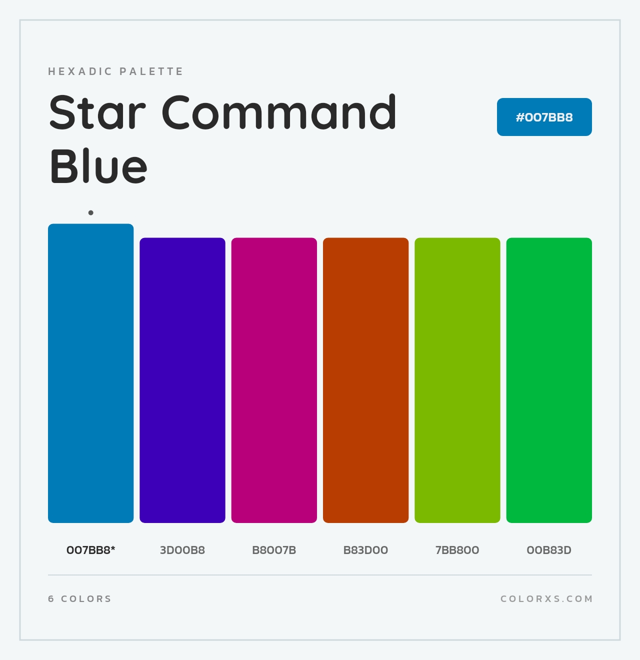 Star Command Blue - Hexadic Color Palette