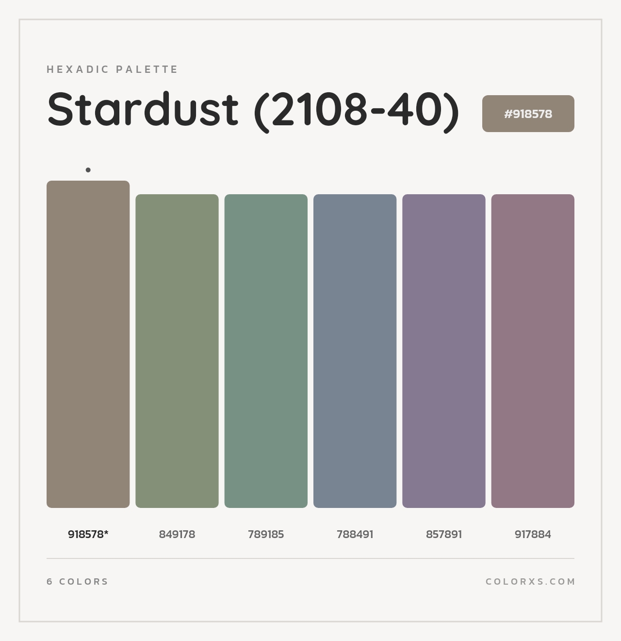 Stardust (2108-40) - Hexadic Color Palette